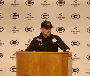 Matt LaFleur addresses the media.