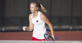 Wisconsin Badgers womens tennis player Kelsey Grambeau. (Photo by David Stluka)