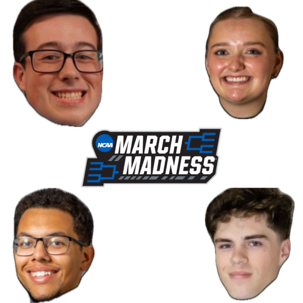 Sports editors Taylor Kaufman and Julien Payen and sports associate editors Ryan Witt and Henry Mehring are vying to create the perfect March Madness bracket. March 19, 2025.