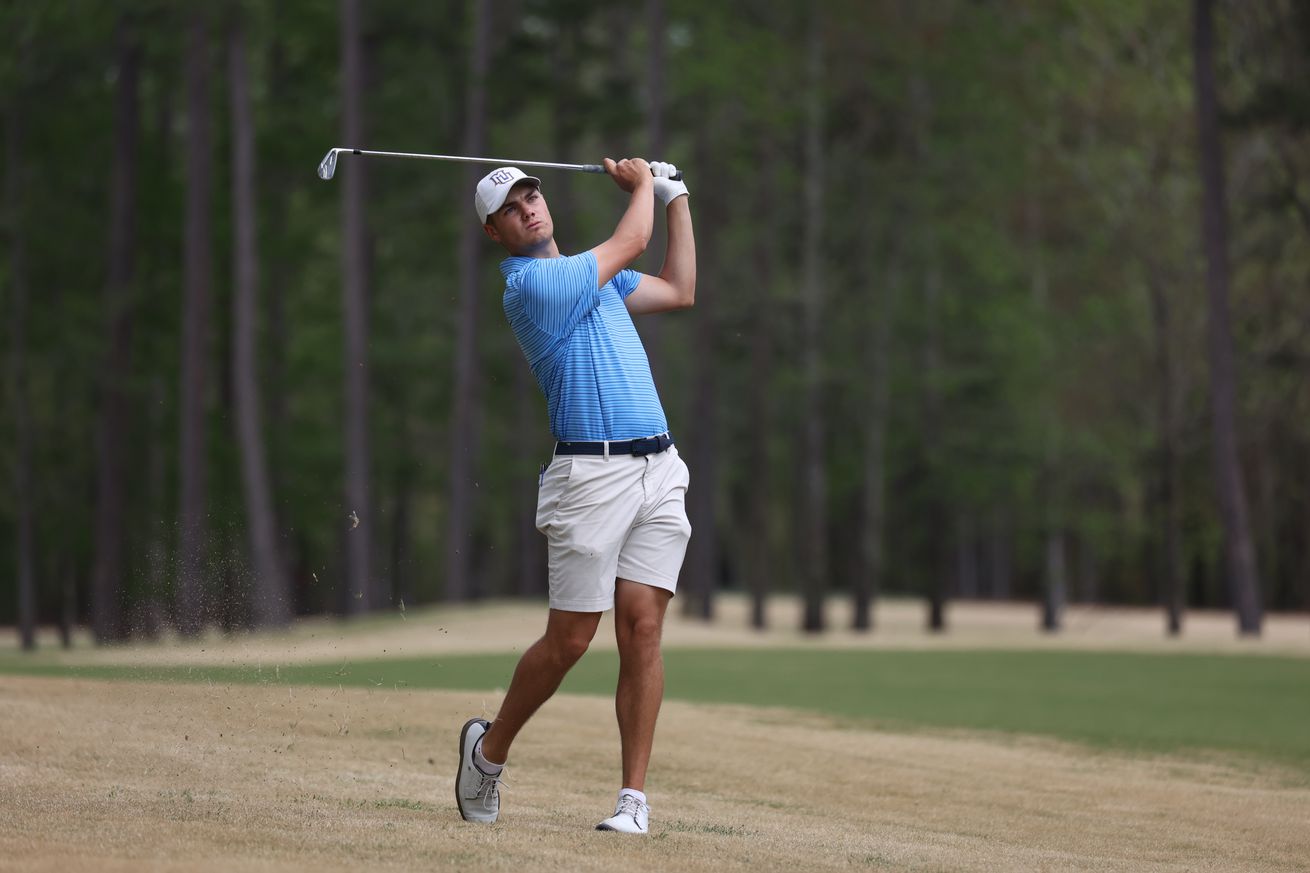 Marquette’s Mason Schmidtke in action at the Irish Creek Collegiate in 2025.