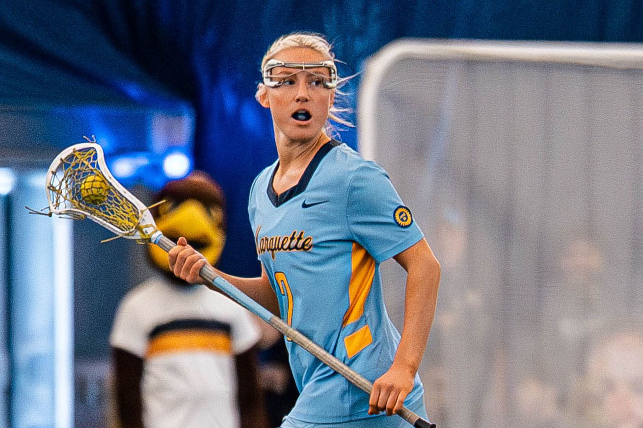 Marquette’s Hanna Bodner in action in the Valley Fields seasonal bubble.