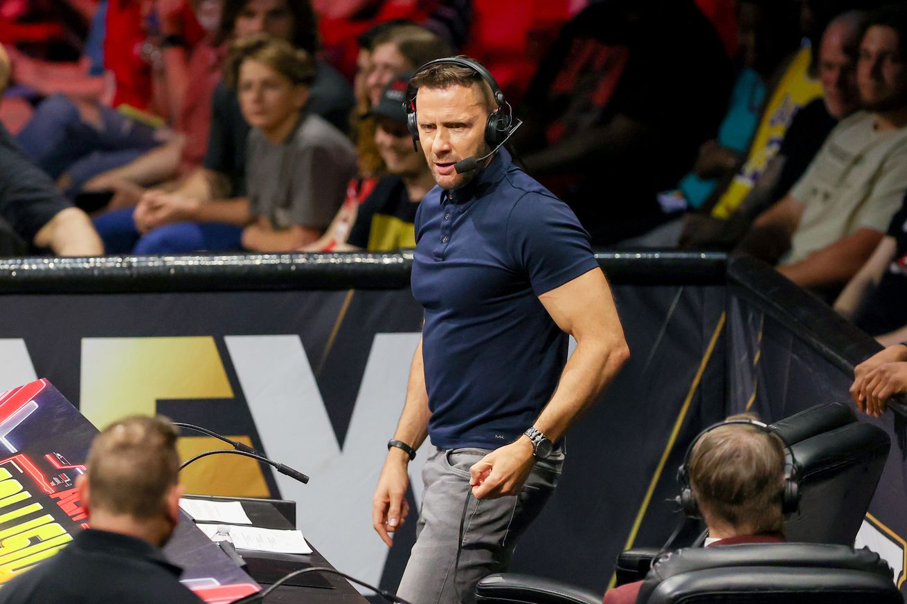 Commentator Nigel McGuinness during AEW Collision on June 15, at the Covelli Centre in Youngstown, OH.