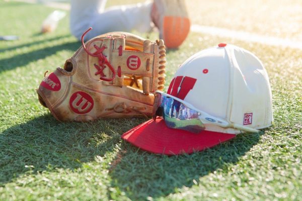 Wisconsin Club Baseball cap and glove. November 10, 2025.